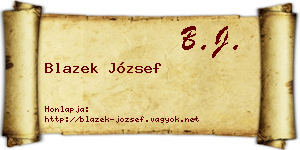 Blazek József névjegykártya